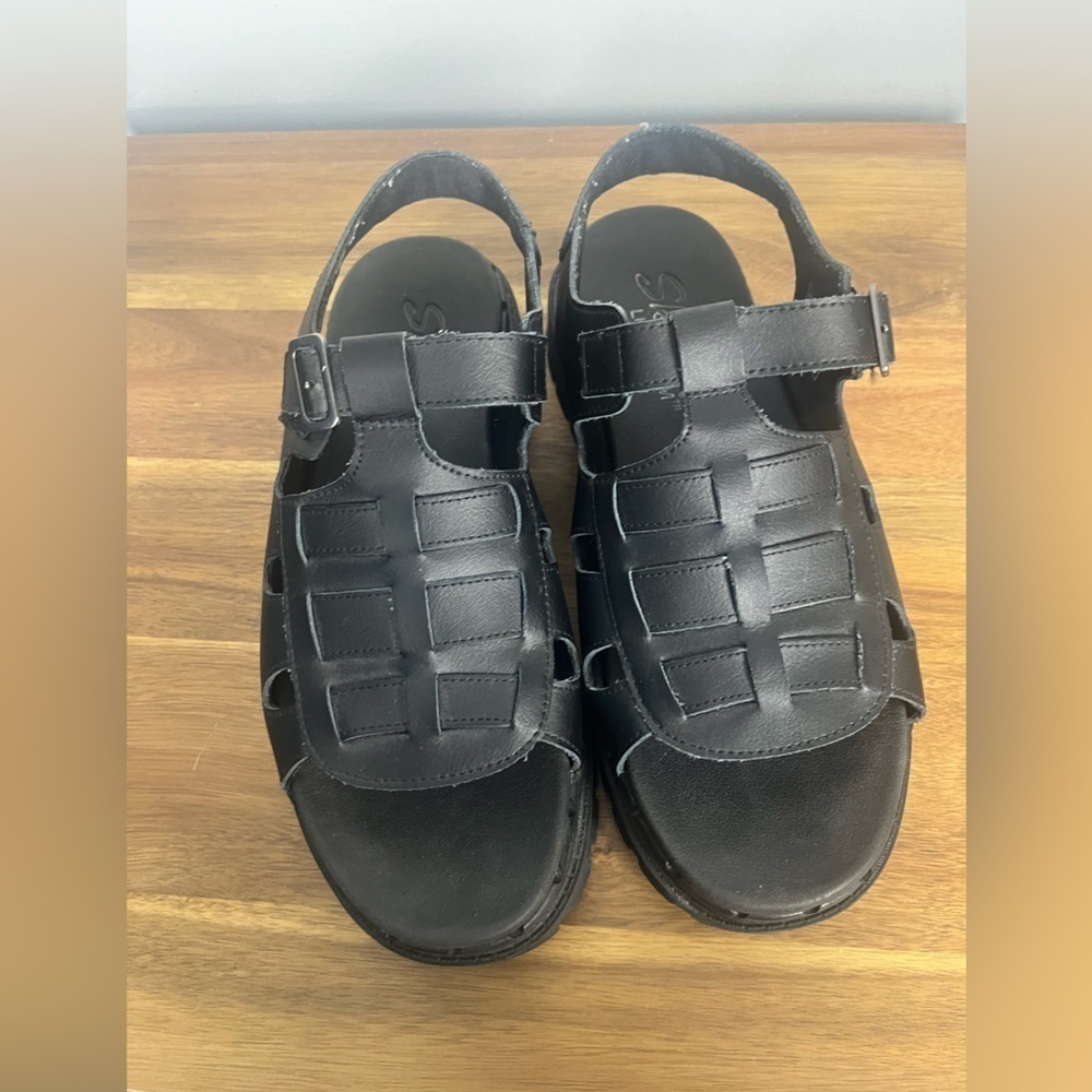 Skechers Jammers Fisherman Chunky Sandals Platform Women's Size 11 Black